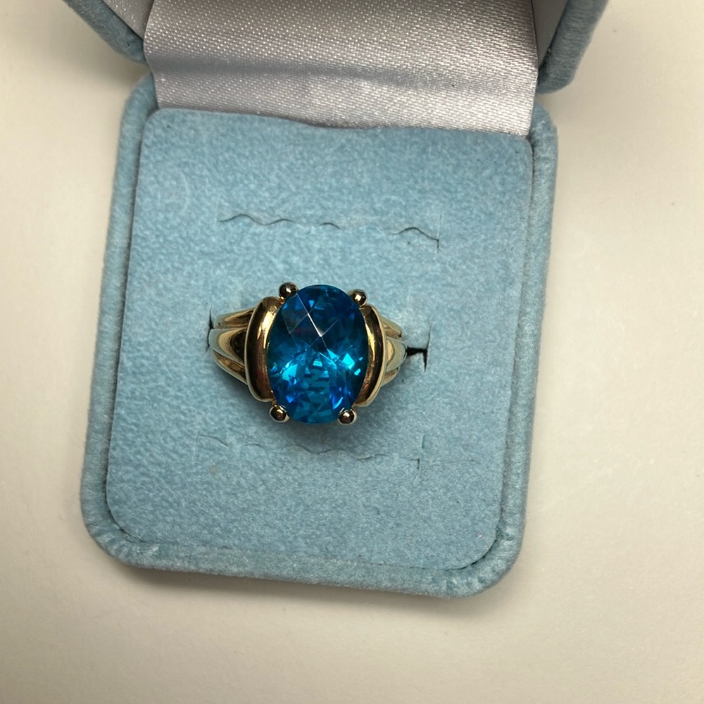 Beautiful Created Paraiba Tourmaline Ring